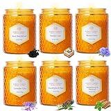 6 Pack Natural Soy Wax Jar Candles for Home Scented, Aromatherapy Gifts Sets for Women, 33 oz 240 Hour Long Lasting Candles Gifts for Birthday | Valentine's Day | Amber Candles|