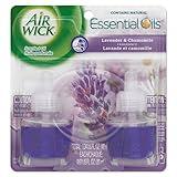 Air Wick Plug in Scented Oil Refill, 2ct, Lavender & Chamomile, Essential Oils, Air Freshener
