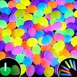 JOYIN 72 Pcs Easter Eggs with 72 Mini Glow Sticks for Kids Glow-in-The-Dark Basket Stuffers Fillers Gift, Easter Egg Hunt Game Party Favors Decorations Supplies, Classroom Prizes