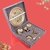 SATVIK 8 Inch Brass Puja Thali 7 Pc Set with Diya and Agarbatti Holder, Brass Metal Pooja Thali Religious Spiritual Puja Accessories for Home and Temple. Complete Puja Thali Set