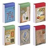 Prstincol 6 Sets 300 Pcs Washi Stickers Book, Vintage Aesthetic Sticker Set for Journaling Scrapbook Decoration Bullet Journal,Stamps Flowers Ticket Theme Stickers for Art Diary Craft Planner
