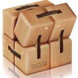 BUNMO Infinity Cube Fidget Toy - Stimulating & Engaging Fidget Toy - Teen Boy Toys - Fidgets for Adults - Travel Toys - Gifts for Teenage Boys - 10 Year Old Boy Gift Ideas - 1 Pack Beech Wood