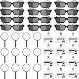 36 Pcs Kids Spy Kit Detective Toy Set Including 12 See Behind You Sunglasses 12 Secret Agent Name Tags 12 Black detective Mmagnifying Glass for Spy FBI Cosplay Escape Room Detective Party Supplies