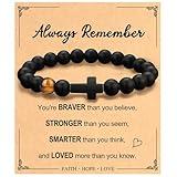 Father's Day Christian Gifts for Men Dad, Baptism Religious Cross Bracelet for Man Him Son Grandson Dad Father Brother Godfather Grandfather Grandpa Husband, Inspirational Faith Based Jesus Bracelets