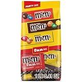 M&M'S Fun Size Assorted Chocolate Candy Variety Pack, Milk Chocolate, Peanut & Peanut Butter Party Size Bags for Party Favors, Halloween, Offices, and More, Bulk Candy, 19.41 Oz