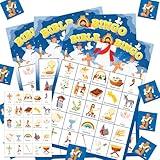 24 Players Bible Bingo Game, Bingo Game for Adults, Jesus Christian Sunday Church Activity, Vacation Bible School Bingo Cards, Holiday Party Favors Supplies