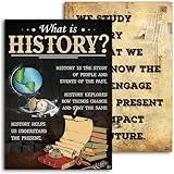 Jinniee What is History Posters Classroom Poster Quotes Motivation Historical Posters for Classroom Decoration Teacher gift Teacher Professor Social Studies Room (SET 2 VINTAGE POSTERS)