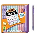 BIC Xtra-Smooth Pastel Mechanical Pencils with Erasers, Medium Point (0.7mm), 40-Count Pack, Bulk Mechanical Pencils for School or Office Supplies
