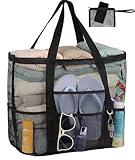 iminuo Mesh Beach Bag Vacation Essentials - Large Tote Pool Bag for Women Vacation Essentials Beach Accessories