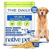Native Pet Dog Vitamins & Supplements - 11-in-1 Multivitamin Powder for Dogs Food Topper - Collagen, Glucosamine, Probiotics, Omega & More- Supports Healthy Gut, Mobility & Overall Health -60 Scoops