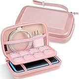 FINTIE Carrying Case for Nintendo New 2DS XL LL / New 3DS / 2DS / 3DS XL LL, Protective Hard Shell Portable Travel Cover Pouch with Game Card Slots & Inner Pocket, Rose Gold