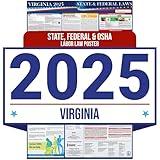 2025 Virginia State and Federal Labor Law Poster - OSHA Workplace Compliant - Mandatory Regulations Posting for Employees - All-in-One Required Compliance Posting 16" x 40" - Laminated