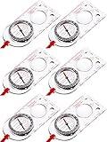 6 Pieces Orienteering Compass Hiking Navigation Backpacking Compass Map Reading for Scout Outdoor Camping Survival Gifts(Style 2)