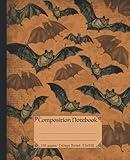 Composition Notebook: Halloween bat composition notebook. Vintage gothic style halloween notebooks for school.