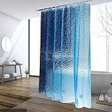 jssablo Blue Shower Curtain Liner, 100% Waterproof EVA 3D Shower Curtains with 3 Duty Heavy Bottom Magnets and 12 Rust Proof Grommets, 72x72 Weighted Shower Liner for Shower Stall, Bathtubs