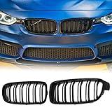 BILLDIO F30 Black Kidney Grille - Double Slats, Compatible with 2012-2018 BMW 3 Series F30 F31