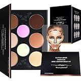 Youngfocus Cosmetics Cream Contour Best 8 Colors and Highlighting Makeup Kit - Contouring Foundation/Concealer Palette - Vegan & Cruelty Free - Step-by-Step Instructions Included