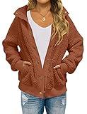 MEROKEETY Women's 2025 Winter Long Sleeve Button Sherpa Jacket Coat Pockets Warm Fleece