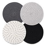 Trivets for Hot Dishes, Hot Pads for Kitchen, 7'' Trivets for Hot Pots and Pans, Pot Holders for Kitchen, Pot Holders Heat Resistant 4-Pcs, Kitchen Essentials for New Home