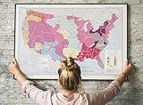 1967 US Native American Tribes Map - Cultures and Languages - Indigenous Indian People History - Social Studies Classroom Decorations - Geography Wall Art Decor Unframed (23"x34")