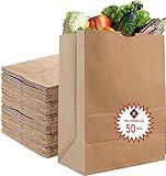 Heavy Duty 57 Lb Large Brown Paper Bag – 50 Count, Eco-Friendly Shopping Bags, Great for Grocery, Retail, and More – Strong, Durable, and Reusable