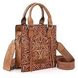 Wrangler Small Crossbody Bag for Women Wallet Women Fringe Top handle handbag Mini Purse and Embossed Western Purse WG271-8119LBR