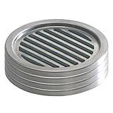 iDesign Forma Brushed Stainless Steel Drink Coasters for Home Counters, Kitchen, Dining Room, Living Room, Patio, Coffee Table, Set of 4, Black,20550