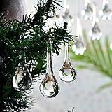 IndianShelf Chandelier Crystals-Chandelier Drop-Drop Ornaments-Clear Glass Ornaments-20 Piece-Clear Teardrop Christmas Ornaments-Hanging Crystals for Centerpieces-Christmas Crystal Ornaments-3''