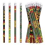 emzrivo Black History Month Pencils Wood Pencils with Eraser Colors of Diversity Pencils Wood Pencils for Black History Month Party Supplies, 4 Style (24)