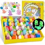 Yekery Bath Bombs for Kids with Toy Inside, 30 PCS Natrual and Organic Bubble Bath Bombs with Glow-in-The-Dark Surprise Inside, Perfect Handmade Birthday, Party, for Boys and Girls.