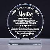 Uniquilling Mentor Gifts Exquisite Crystal Plaque with Gift Box Packaging, Appreciation Gifts for Mentor, Mentor Teacher's Day/Christmas/Graduation/Retirement/Birthday Gifts for Mentor