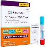 EZCHECK® at-Home iFOB Test (1 Test) Immunochemical Fecal Occult Blood Test (FIT) for Colon Health Screening, Colon Cancer Screening, Colorectal Cancer Screening, Colon Disease Test - FSA/HSA Eligible
