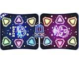 Large Double Electronic Dance Mats, Dance Pad with LED Light & Wireless Bluetooth, Music Dance Toy with 6 Game Modes, Challenge Game for Single & Double Players, Dance Mat Toy for 3-12 Year Old Girls
