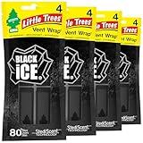 LITTLE TREES Car Air Freshener. Vent Wrap Provides Long-Lasting Scent, Slip on Vent Blade. Black Ice, 16 Air Fresheners