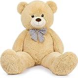 MorisMos Bow Tie Giant Teddy Bear 4 Feet, 47inch Stuffed Animal Big Teddy Bear Plush, Classic Girlfriend Boyfriend Gift, Brown