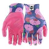 Miracle-Gro Women's Nitrile Coated Grip Floral Pattern Gardening Work Gloves, Extreme Comfort, Excellent Grip, Water Resistant, Pink/Purple, Small, (MG37126/WSM)