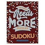 TF PUBLISHING - The World Needs More Sudoku Puzzle Book - Spiral Puzzle and Activity Pad - Over 200 Puzzles and Solutions - Stimulating Brain Booster - Four Difficulty Skill Levels - 6" x 8”