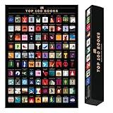 Enno Vatti 100 Books Scratch Off Poster - Top 100 Bucket List Scratch Off Poster for Book Lovers Featuring All-Time Classic Novels, Unique Iconic Illustrations, and Premium Packaging - 16.5" x 23.4"
