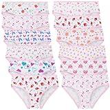 Czofnjesi Girls Brief Kids Soft Underwear Toddler Panties Cotton Undies 12 Pack (US, Age, 4 Years, Multicolor)