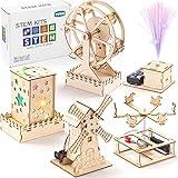 Yutin 5 Individual STEM Science Kits for Kids, Wood Arts and Craft Kits, STEM Toys for Boys Girls Age 8-12 5-7 8 10 12 13 14 Gift Idea, 3D Puzzles Building Engineering Model Set