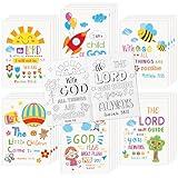 Dvbonike 24Pcs Religious Coloring Books - Bible Verses DIY Color-in Pages Booklet Bulk Drawing Holiday Christian Theme Activity Supplies for Sunday School Classroom Rewards Artwork Gift for Kids
