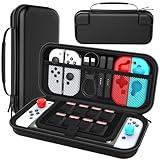 HEYSTOP Carry Case Compatible with Nintendo Switch & Nintendo Switch OLED Model 2021, Portable Travel Carry Case for Accessories and Console, Black