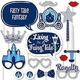 Big Dot of Happiness Fairy Tale Fantasy - Royal Prince and Princess Party Photo Booth Props Kit - 20 Count
