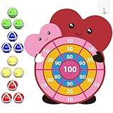 Valentine's Day Gift for Kids - 30" Dart Board With 12 Sticky Balls - Toys Gift Exchange for Boys Girls Toddlers Class Classroom School Indoor Outdoor Party Favor, Valentine Decor