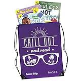 Summer Bridge Activities PreK-K Bundle, Ages 4-5, Summer Learning Kindergarten Workbook, Alphabet Flash Cards, Nonfiction and Fiction Children's Books, Drawstring Bag