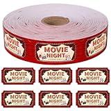 1000 Pcs Carnival Movie Tickets Roll Movie Night Theme Party Decorations Raffle Tickets Party Entry for Events Carnival Favors Supplies