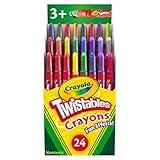 Crayola Twistables Crayons for Kids (24ct) Essential School Supplies for Girls & Boys, Toddler Coloring, Less Mess, Back to School Gifts for Kids