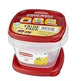 Rubbermaid Easy Find Lids Food Storage Containers, 2 Cup, Racer Red, 4-Piece Set