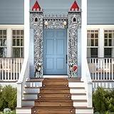 CHUNNIN 4PCS Medieval Entryway Party Decoration Castle Party Supplies Medieval Themed Hanging Door Banner Castle Knight Porch Banner Runners for Kids Birthday Baby Shower Favors