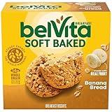 belVita Soft Baked Banana Bread Breakfast Biscuits, Chewy Breakfast Bars, 5 Packs (1 Biscuit Per Pack)